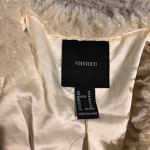 Forever 21 Cream Fuzzy Jacket - Picture 4 of 7